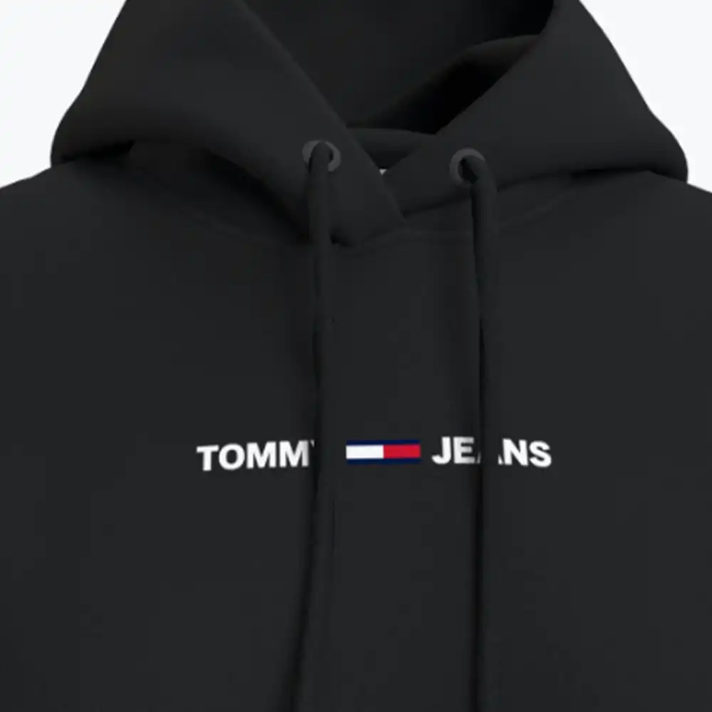 Sweat capuche femme Tommy Jeans Linear logo Noir - ZESHOES
