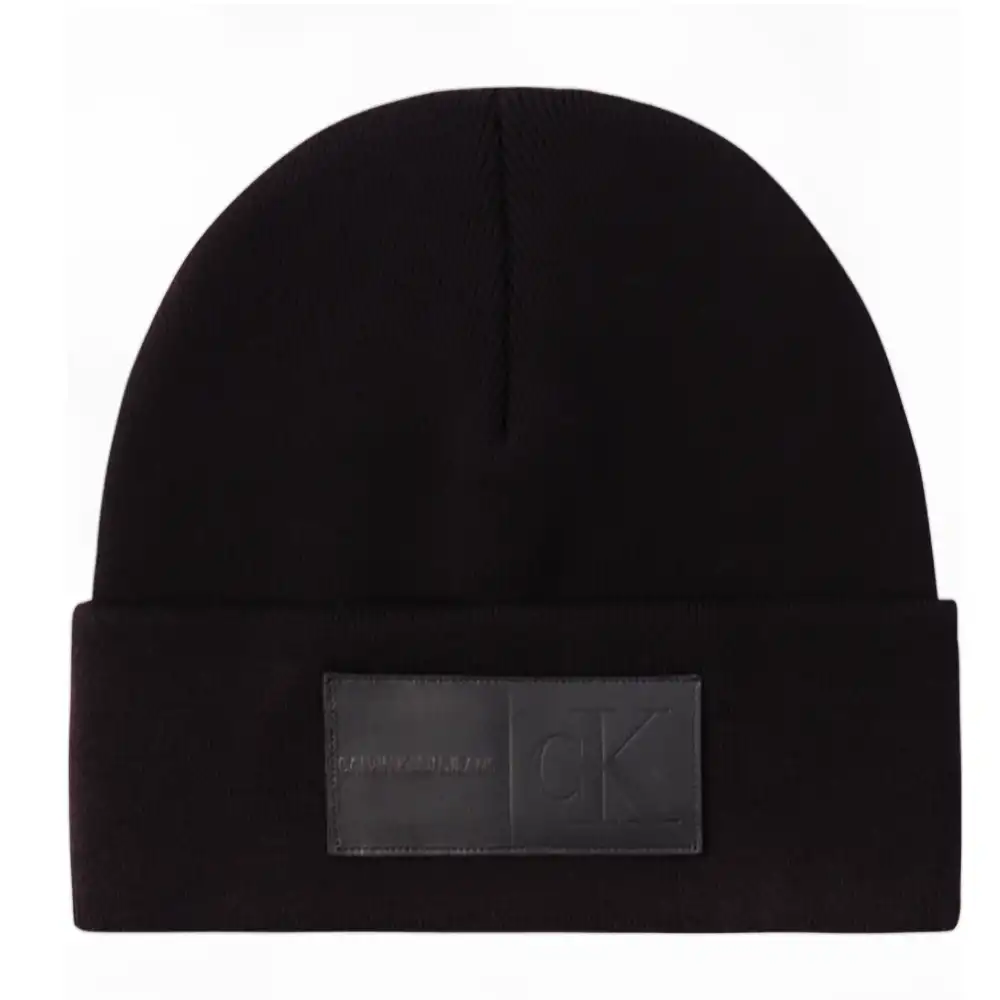 Bonnet homme Calvin Klein Beanie double logo Noir - ZESHOES