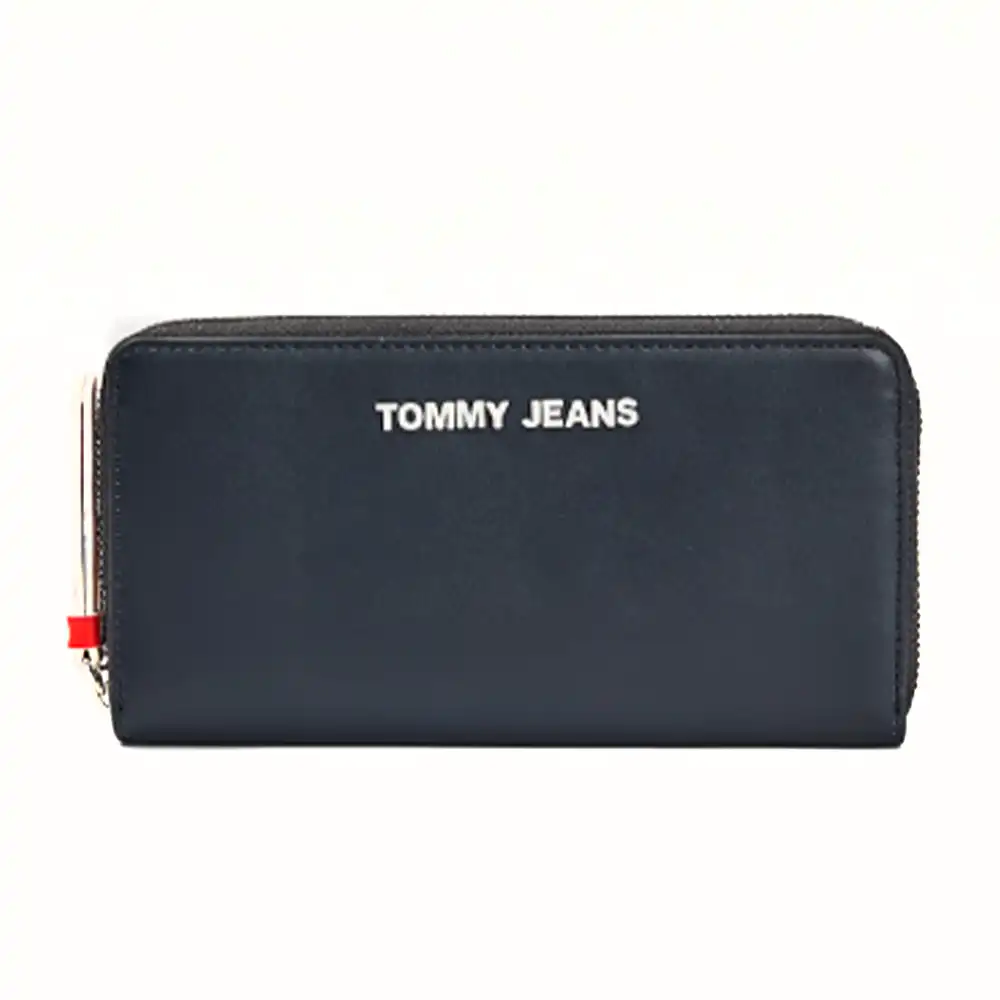 Portefeuille femme Tommy Jeans Grand zippé à logo Bleu - ZESHOES