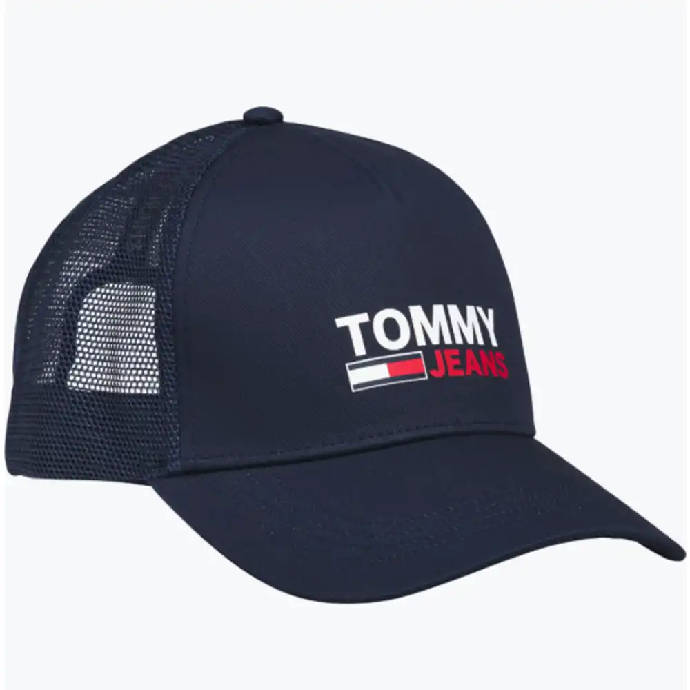 Casquette homme Tommy Jeans Logo trucker cap Bleu - ZESHOES