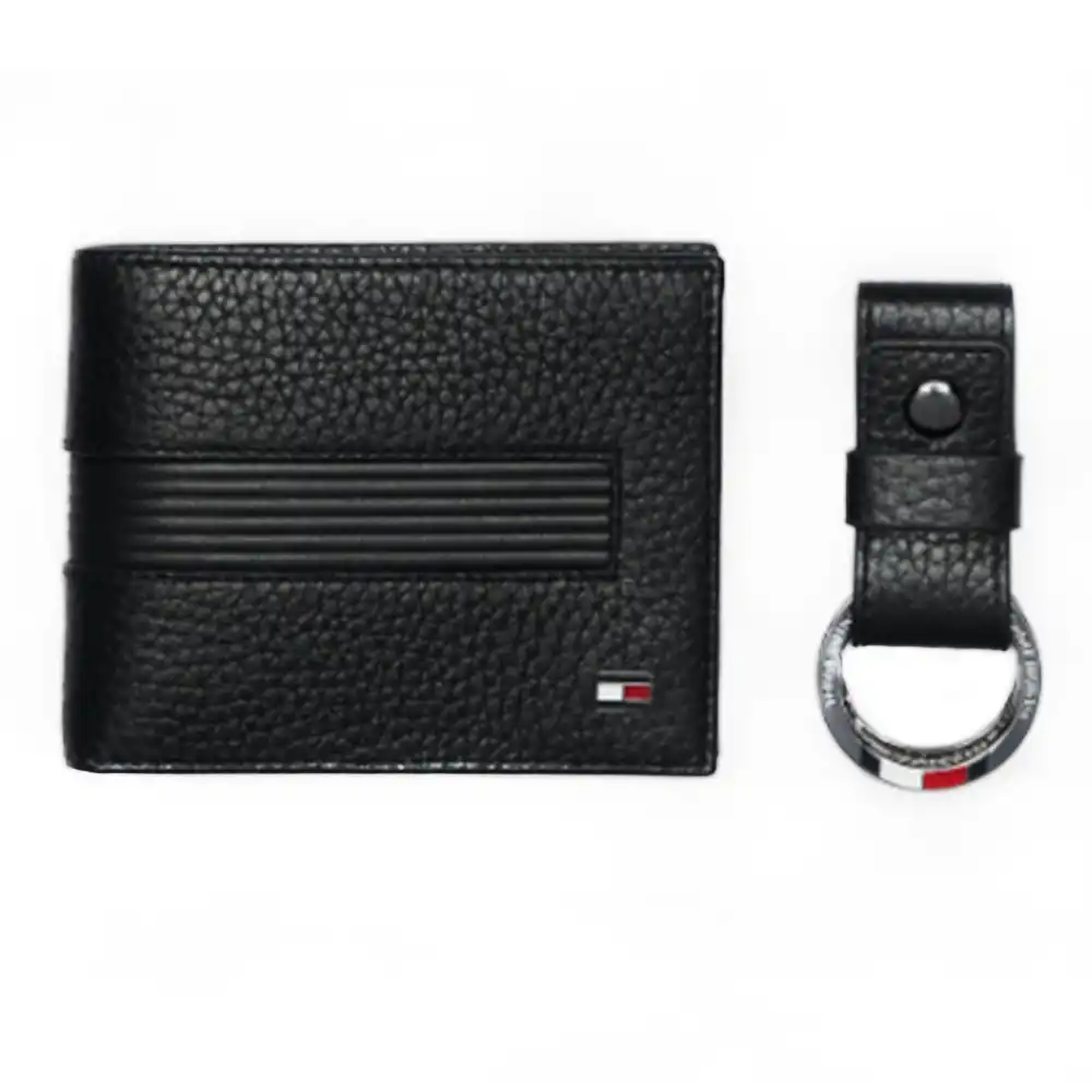 Portefeuille homme Tommy Jeans Downtown mini cc wallet & keyfob Noir - ZESHOES