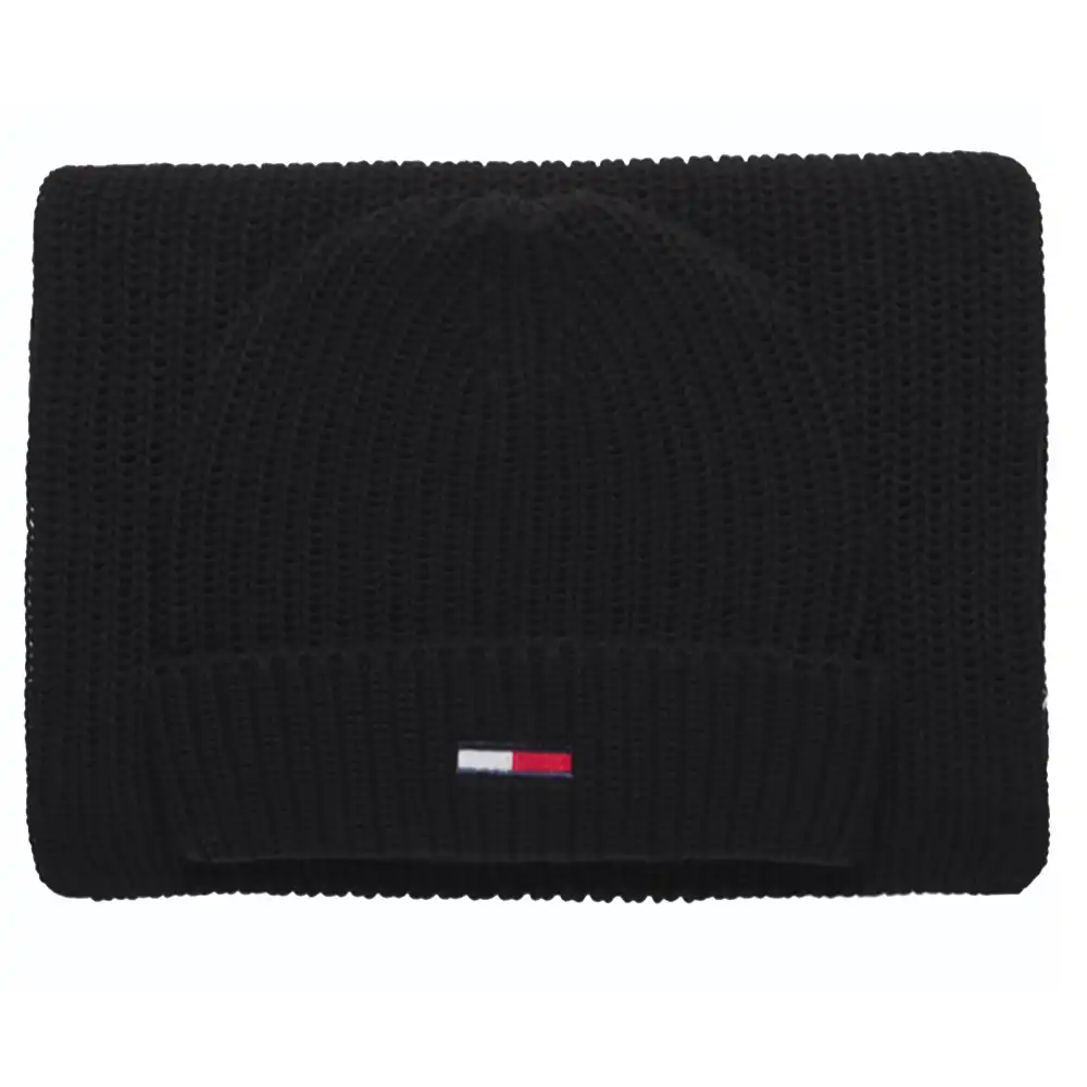 Bonnet homme Tommy Jeans Pack basic scarf & beanie gp Noir - ZESHOES