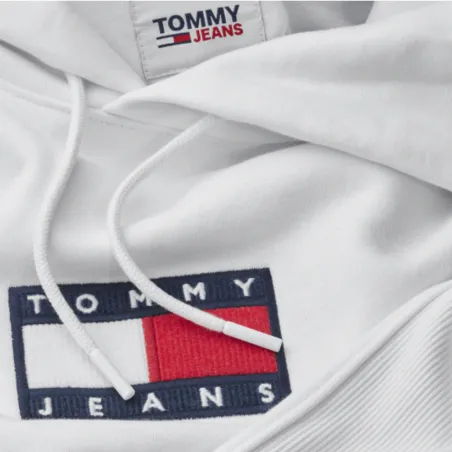 Sweat capuche homme Tommy Jeans Blanc Small flag 