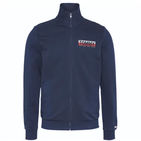 Sweat shirt homme Tommy Jeans Graphic zipthru Bleu - ZESHOES