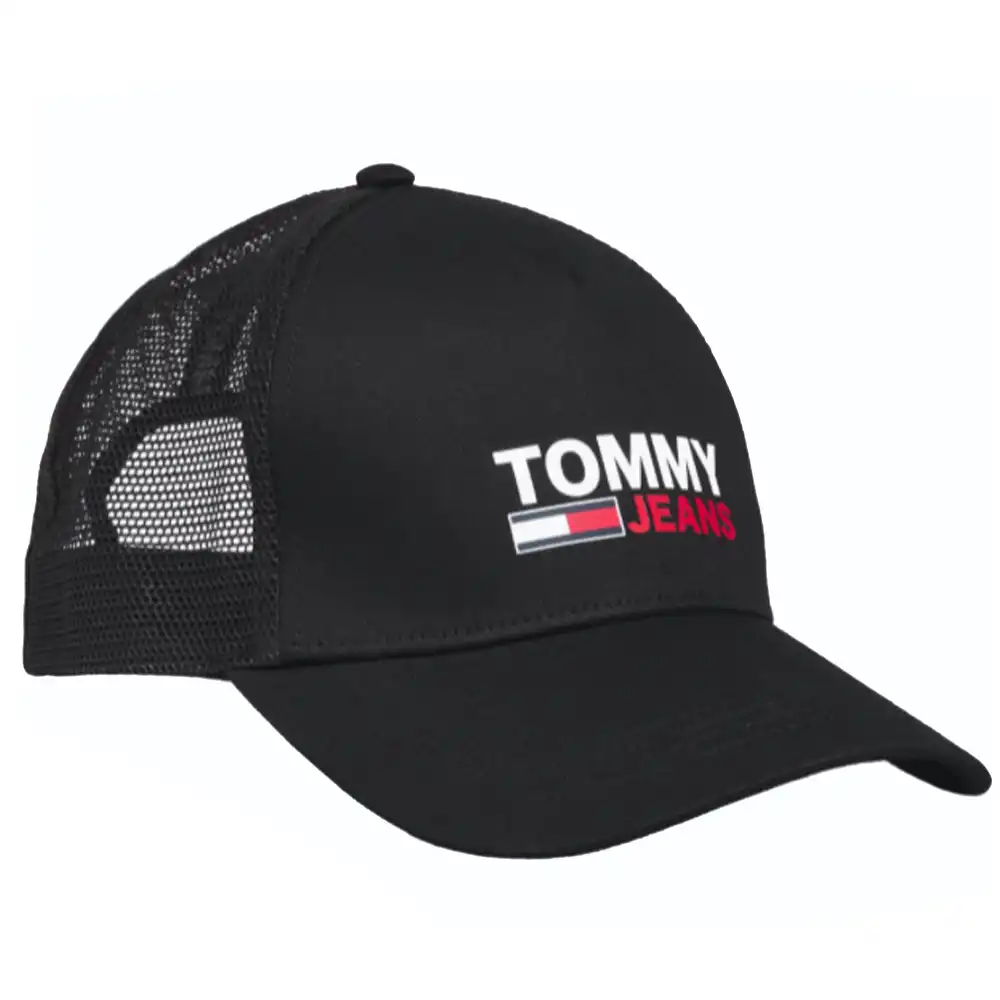 Casquette homme Tommy Jeans Logo trucker Noir - ZESHOES