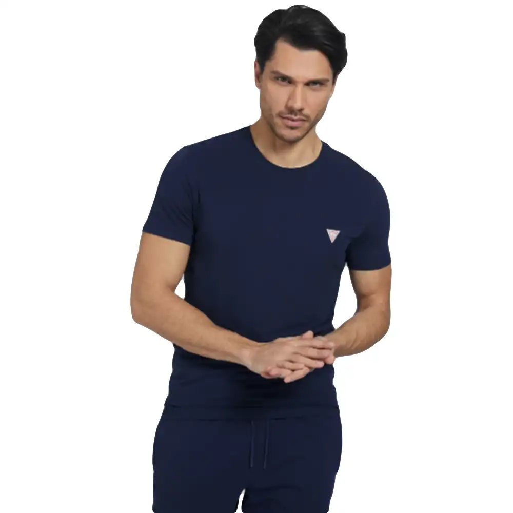 T shirt manche courte homme Guess Super slim Bleu - ZESHOES