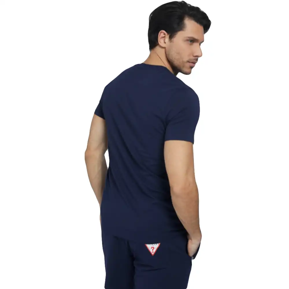 T shirt manche courte homme Guess Super slim Bleu - ZESHOES T shirt manche courte homme Guess Super slim Bleu - ZESHOES