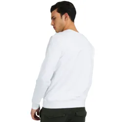 Sweat shirt homme Guess Logo triangle Blanc - ZESHOES Sweat shirt homme Guess Logo triangle Blanc - ZESHOES