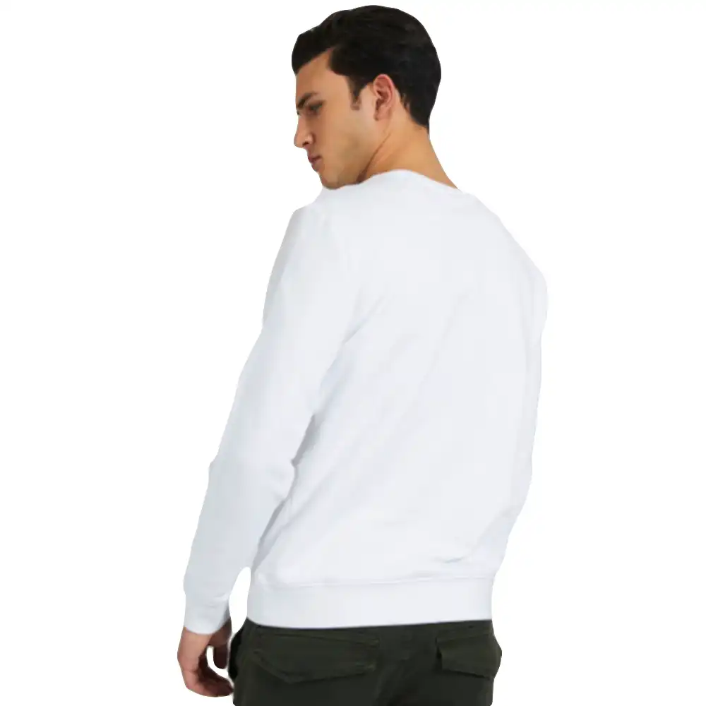 Sweat shirt homme Guess Logo triangle Blanc - ZESHOES Sweat shirt homme Guess Logo triangle Blanc - ZESHOES