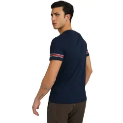 T shirt manche courte homme Guess Placed print Bleu - ZESHOES T shirt manche courte homme Guess Placed print Bleu - ZESHOES