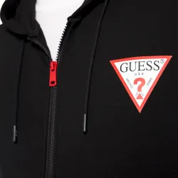 Sweat zippé homme Guess Zip fastening Noir - ZESHOES Sweat zippé homme Guess Zip fastening Noir - ZESHOES