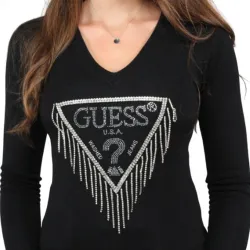 Pull femme Guess Pam rn Noir - ZESHOES Pull femme Guess Pam rn Noir - ZESHOES