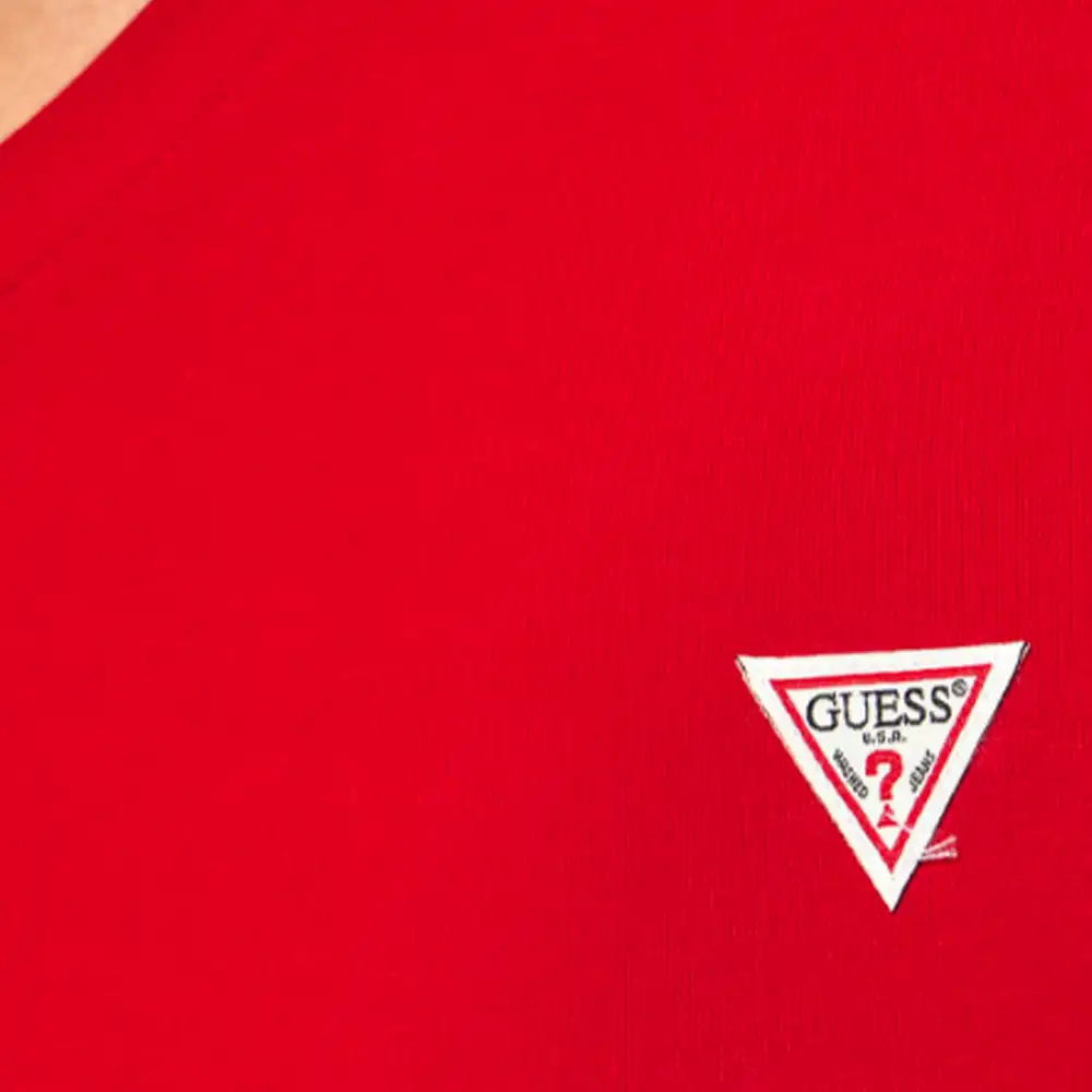 T shirt manche courte homme Guess Super slim v Rouge - ZESHOES T shirt manche courte homme Guess Super slim v Rouge - ZESHOES