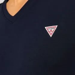 T shirt manche courte homme Guess Super slim v Bleu - ZESHOES T shirt manche courte homme Guess Super slim v Bleu - ZESHOES