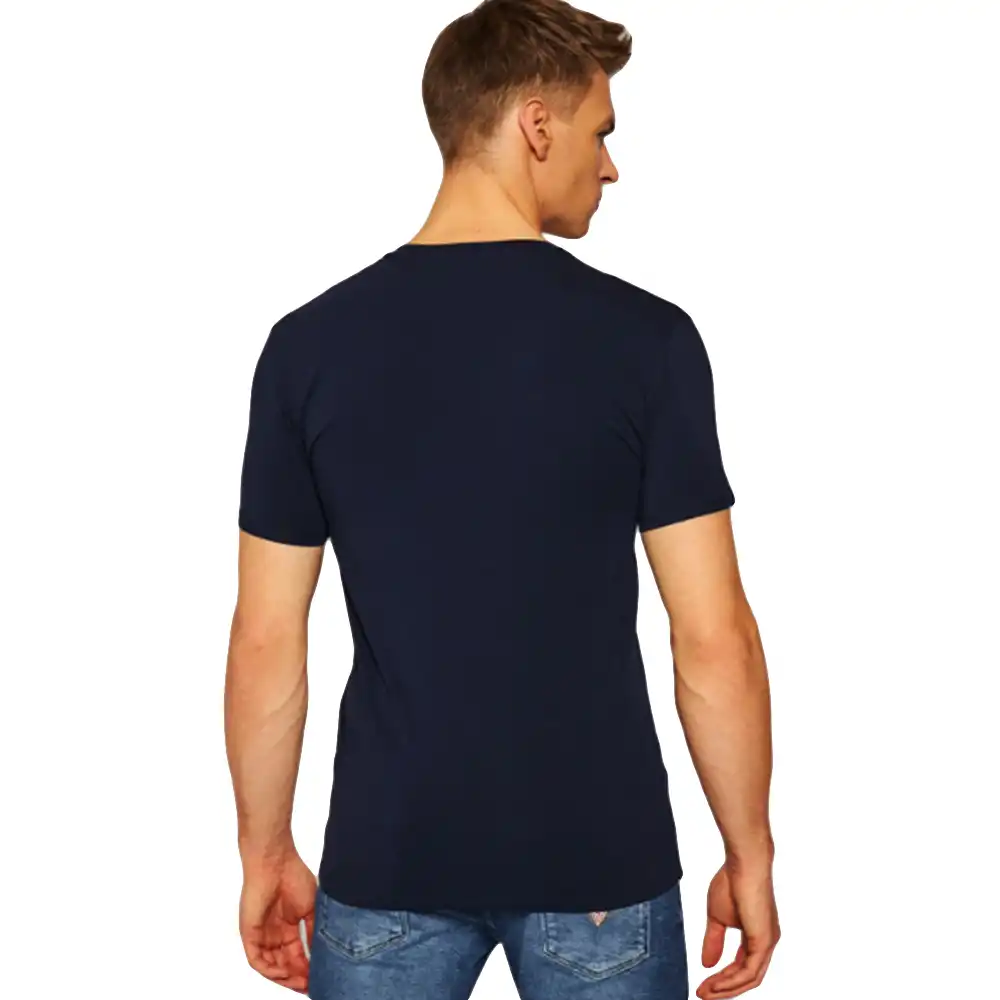 T shirt manche courte homme Guess Super slim v Bleu - ZESHOES T shirt manche courte homme Guess Super slim v Bleu - ZESHOES
