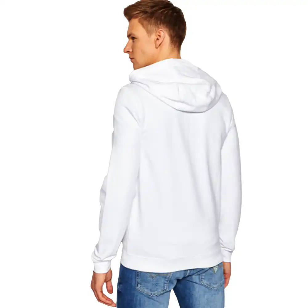 Sweat zippé homme Guess Classic logo Blanc - ZESHOES Sweat zippé homme Guess Classic logo Blanc - ZESHOES