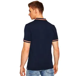 Polo manche courte Guess Nolan Bleu - ZESHOES Polo manche courte Guess Nolan Bleu - ZESHOES