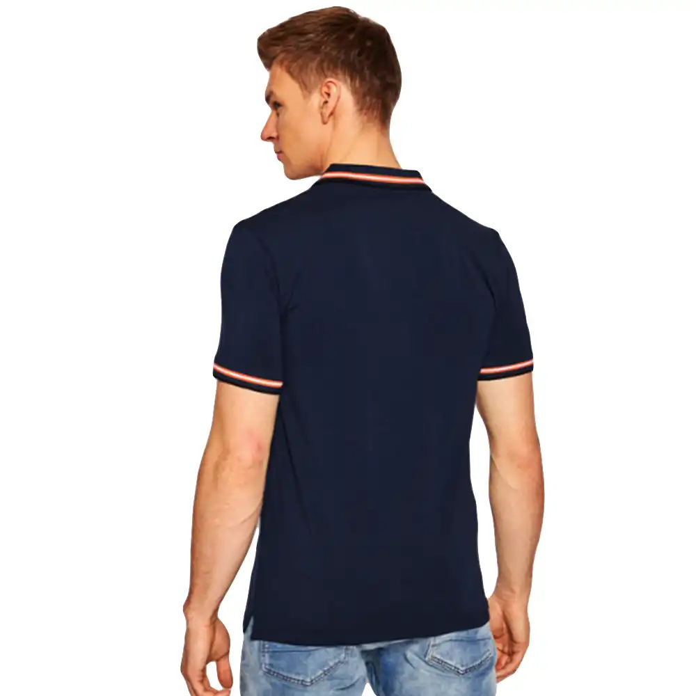 Polo manche courte Guess Nolan Bleu - ZESHOES Polo manche courte Guess Nolan Bleu - ZESHOES