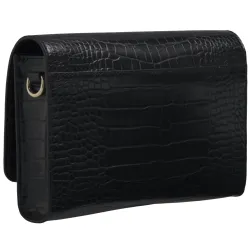 Pochette femme Tommy Jeans Lock crossover croco Noir - ZESHOES Pochette femme Tommy Jeans Lock crossover croco Noir - ZESHOES
