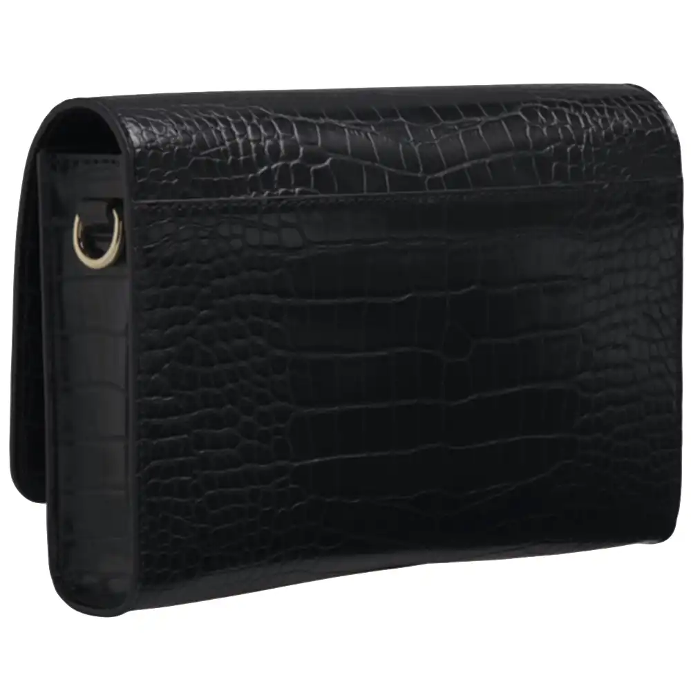 Pochette femme Tommy Jeans Lock crossover croco Noir - ZESHOES Pochette femme Tommy Jeans Lock crossover croco Noir - ZESHOES