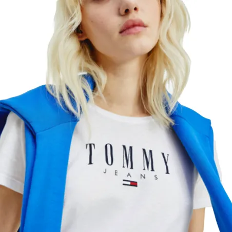 Produits victimes de leur succès Tommy Jeans Blanc Essential skinny logo 