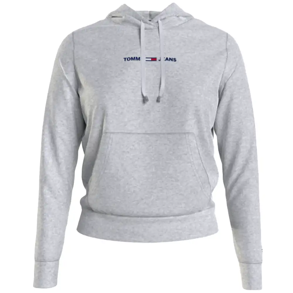 Sweat capuche femme Tommy Jeans Linear logo Gris - ZESHOES