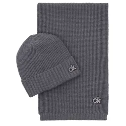 Bonnet homme Calvin Klein Knitted beannie Gris - ZESHOES Bonnet homme Calvin Klein Knitted beannie Gris - ZESHOES