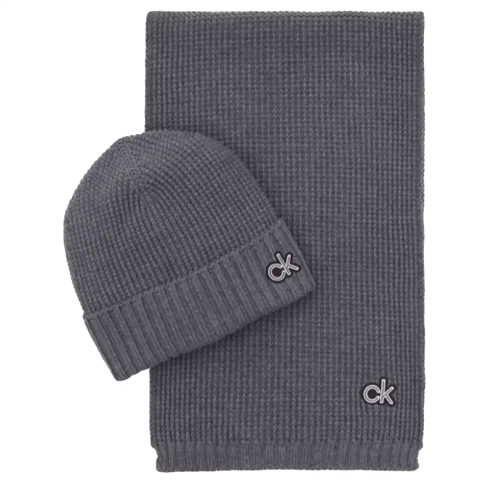 Bonnet homme Calvin Klein Knitted beannie Gris - ZESHOES