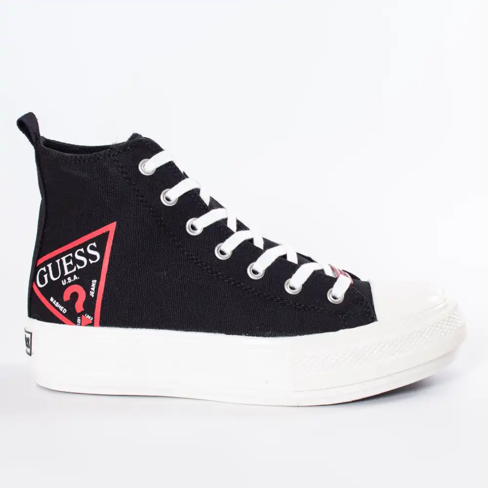 Basket de ville basse femme Guess Classic logo triangle Noir - ZESHOES