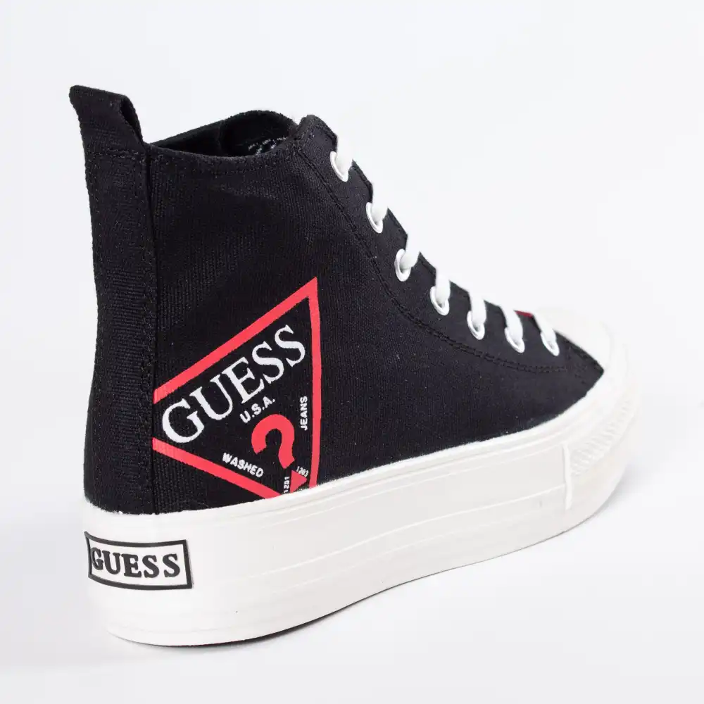 Basket de ville basse femme Guess Classic logo triangle Noir - ZESHOES