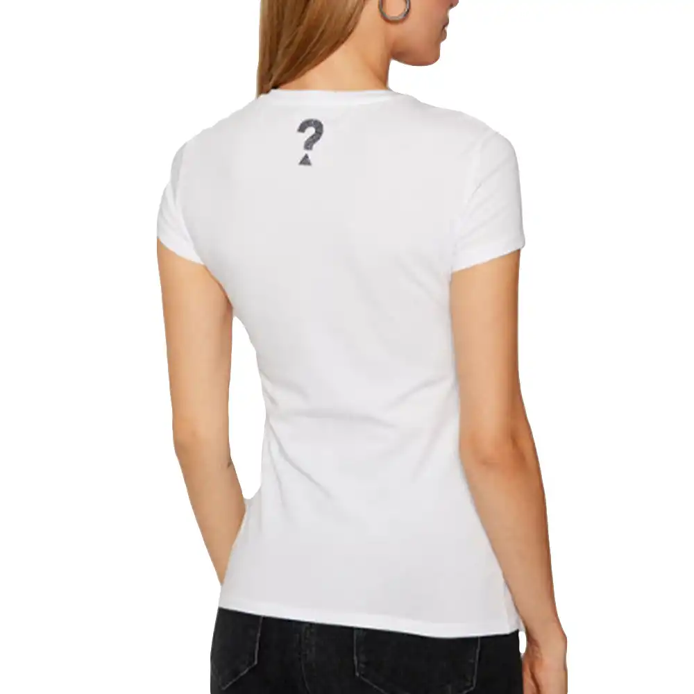 Tee shirt manche courte femme Guess Slim Blanc - ZESHOES