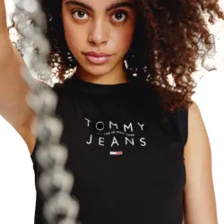 Robe femme Tommy Jeans Logo tank Noir - ZESHOES