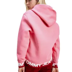 Sweat shirt femme Tommy Jeans Branded hem hoodie Rose - ZESHOES Sweat shirt femme Tommy Jeans Branded hem hoodie Rose - ZESHOES