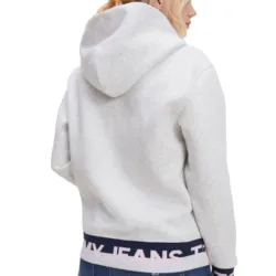 Sweat shirt femme Tommy Jeans Branded hem Gris - ZESHOES Sweat shirt femme Tommy Jeans Branded hem Gris - ZESHOES