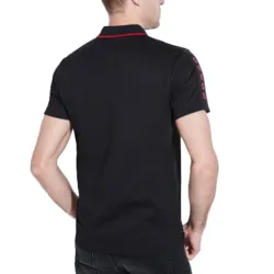 Polo manche courte Guess Contrastes Noir - ZESHOES Polo manche courte Guess Contrastes Noir - ZESHOES