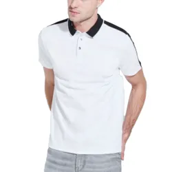 Polo manche courte Guess Contrastes Blanc - ZESHOES