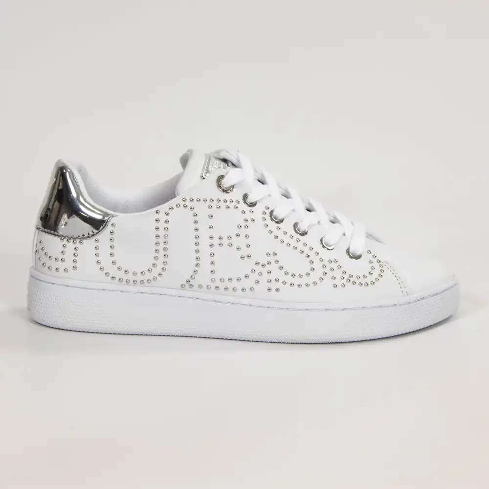 Basket de ville basse femme Guess slide logo Blanc - ZESHOES Basket de ville basse femme Guess slide logo Blanc - ZESHOES