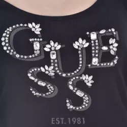 Debardeur femme Guess Flowers logo Noir - ZESHOES