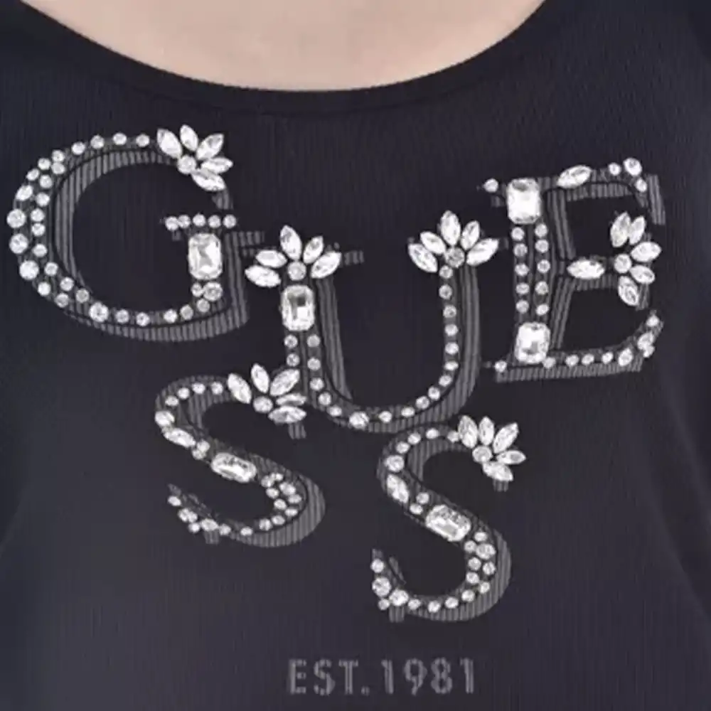 Debardeur femme Guess Flowers logo Noir - ZESHOES