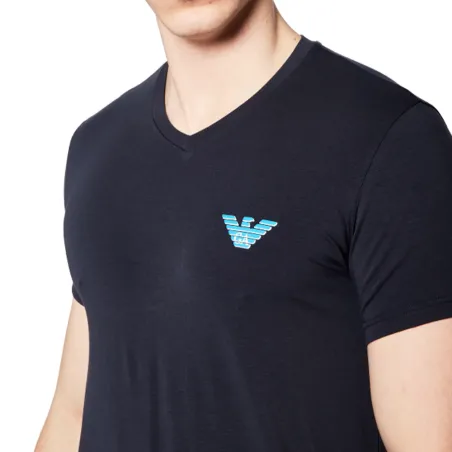 T shirt manche courte homme Emporio Armani Bleu Eagle logo