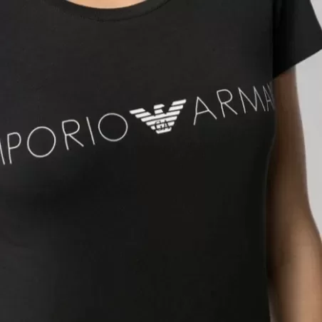 Tee shirt manche courte femme Emporio Armani Noir Classic logo