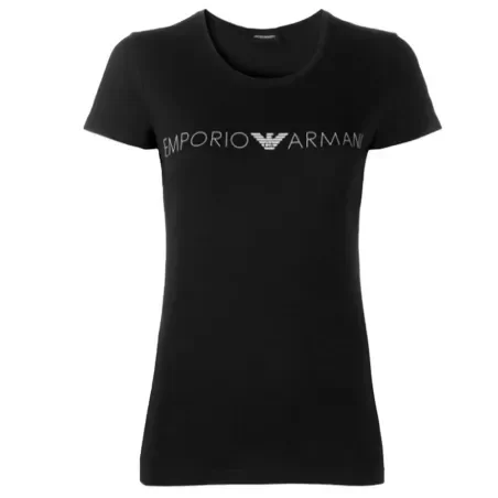 Tee shirt manche courte femme Emporio Armani Noir Classic logo
