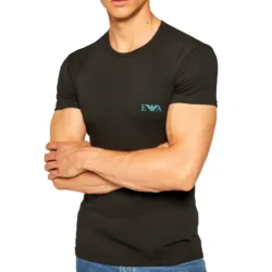 T shirt manche courte homme Emporio Armani Pack x2 tee shirt Noir - ZESHOES