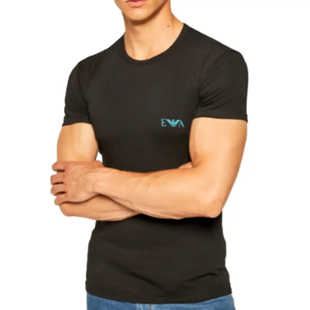 T shirt manche courte homme Emporio Armani Pack x2 tee shirt Noir - ZESHOES