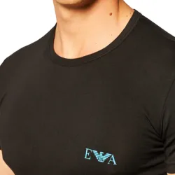 T shirt manche courte homme Emporio Armani Pack x2 tee shirt Noir - ZESHOES