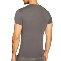T shirt manche courte homme Emporio Armani Front logo classic Gris - ZESHOES T shirt manche courte homme Emporio Armani Front logo classic Gris - ZESHOES
