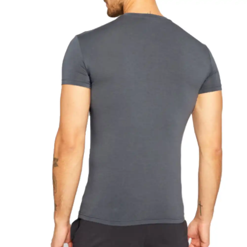 T shirt manche courte homme Emporio Armani Front logo Gris - ZESHOES T shirt manche courte homme Emporio Armani Front logo Gris - ZESHOES