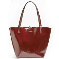 Sac a main femme Guess Cabas alby verny Bordeaux - ZESHOES Sac a main femme Guess Cabas alby verny Bordeaux - ZESHOES