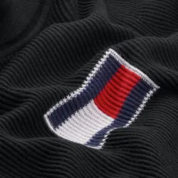 Pull femme Tommy Jeans Flag roll neck Noir - ZESHOES