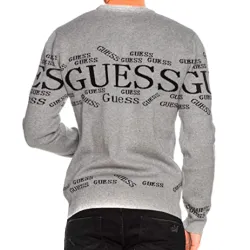 Pull homme Guess Knitwear Gris - ZESHOES Pull homme Guess Knitwear Gris - ZESHOES